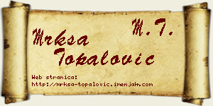 Mrkša Topalović vizit kartica
